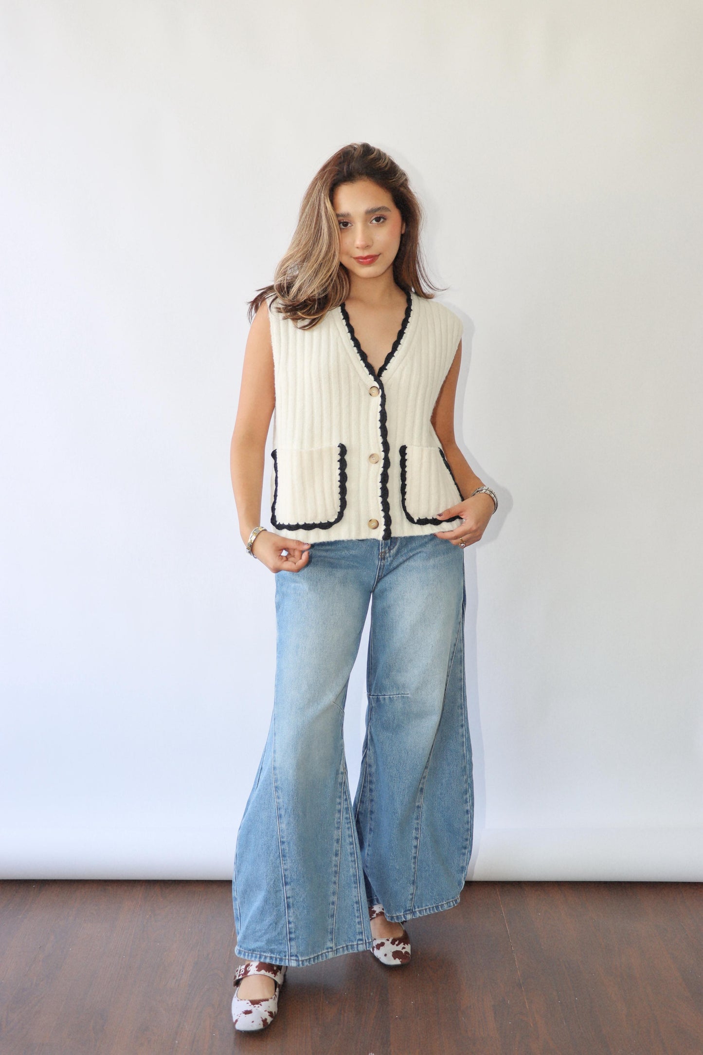 White/Black Vest