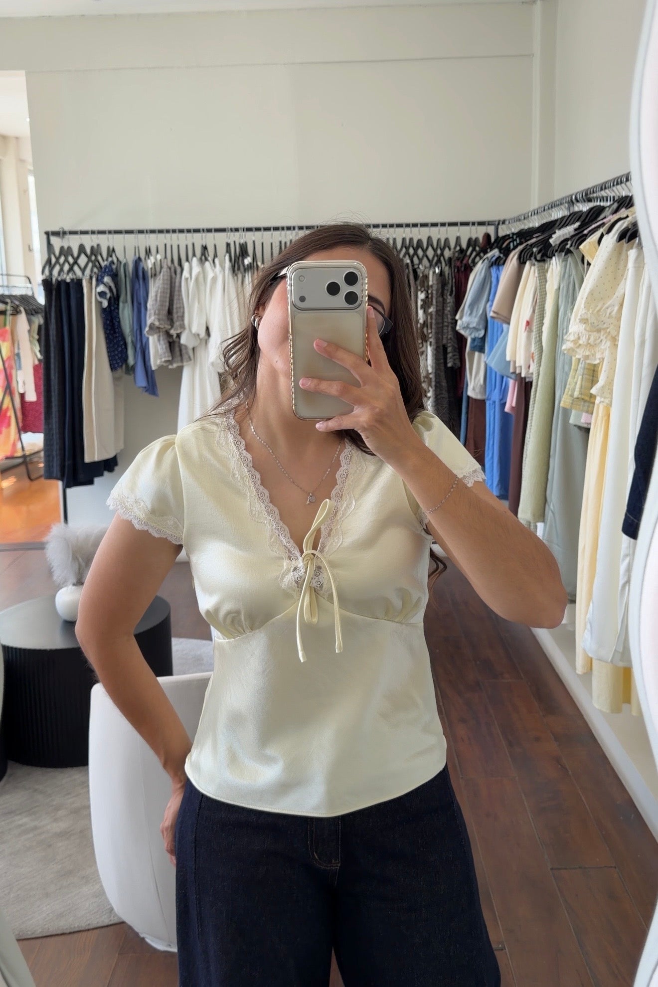 Hailey Yellow Satin Top