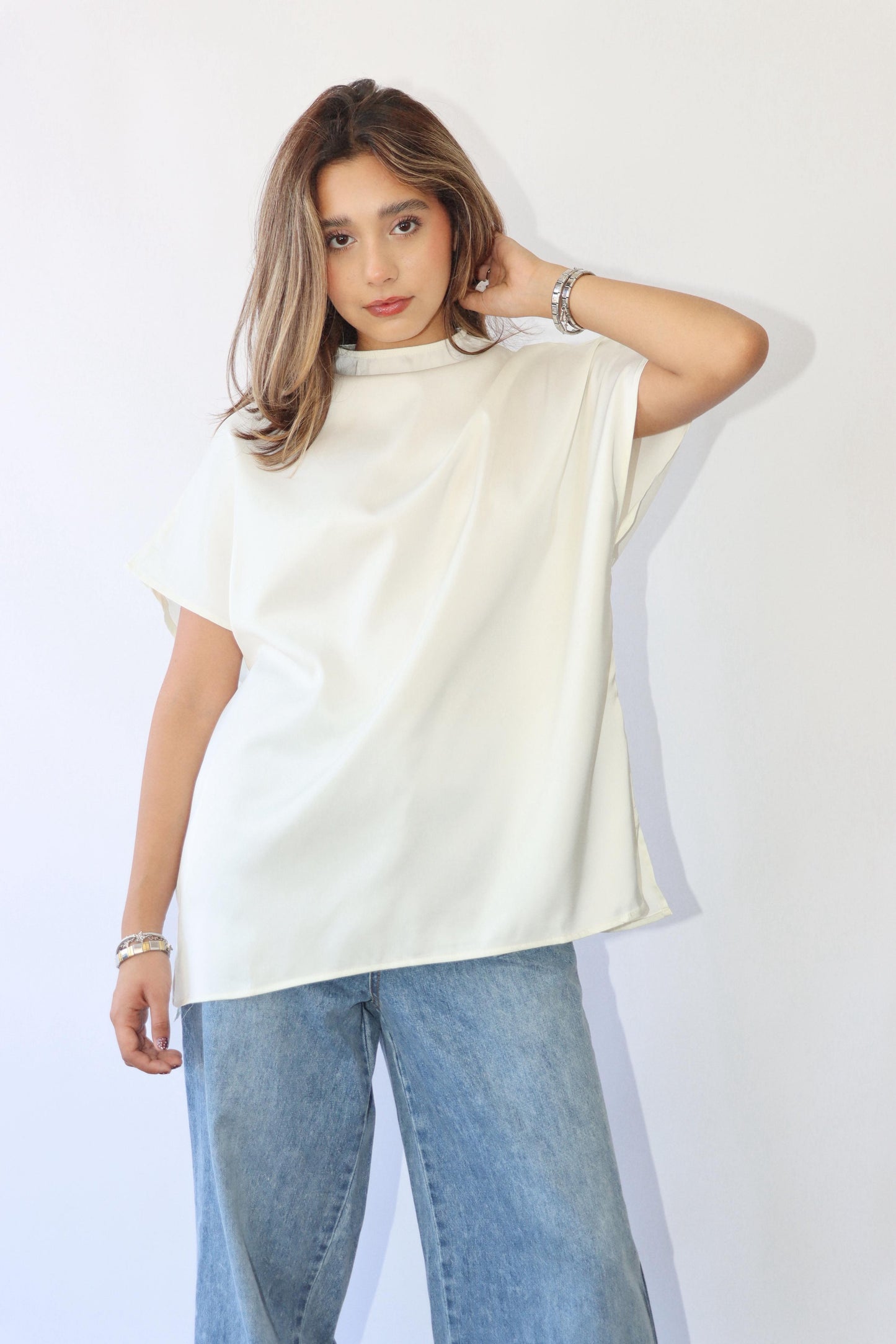 Sophia Satin Oversized Top