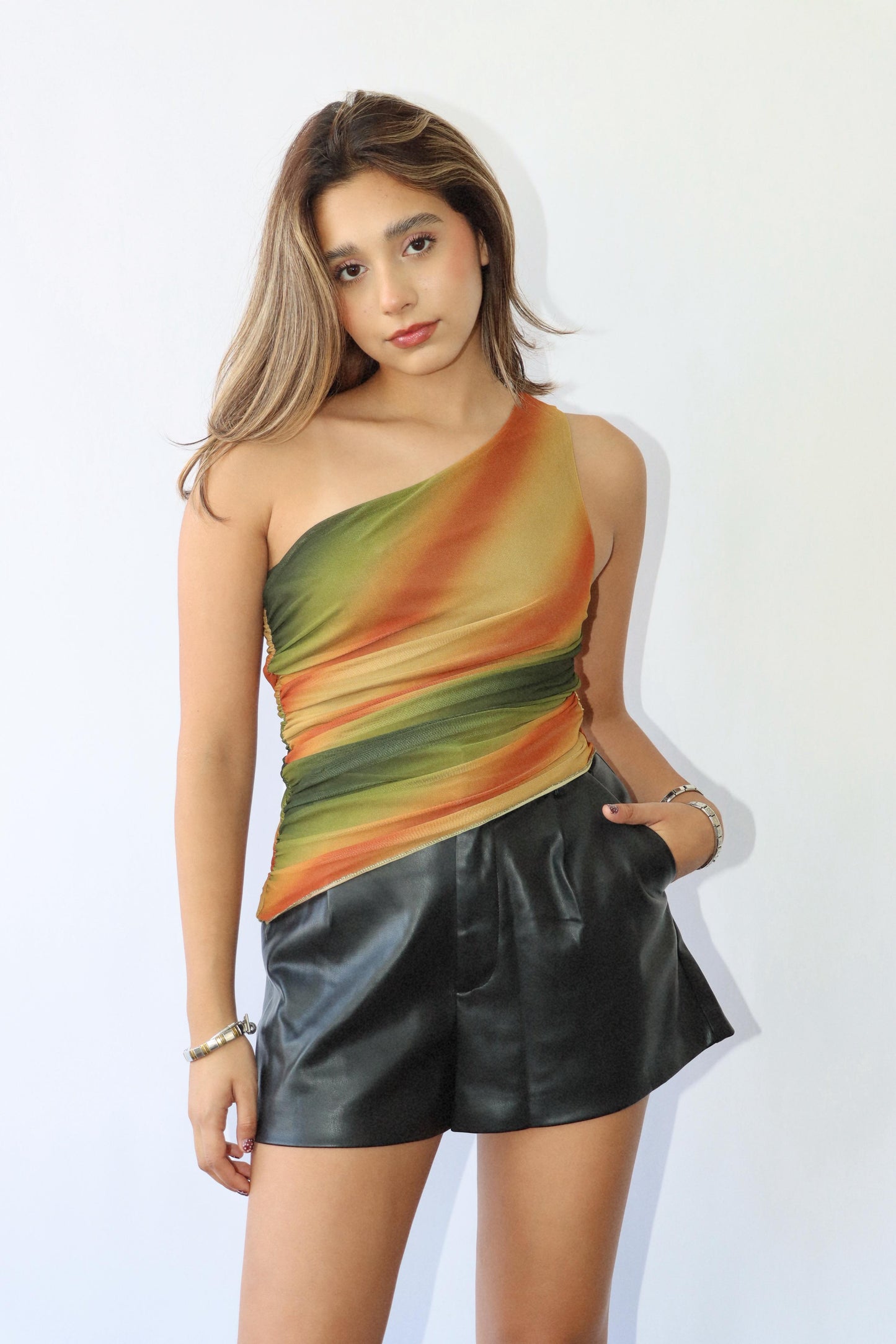 Fall Asymmetrical Mesh Top