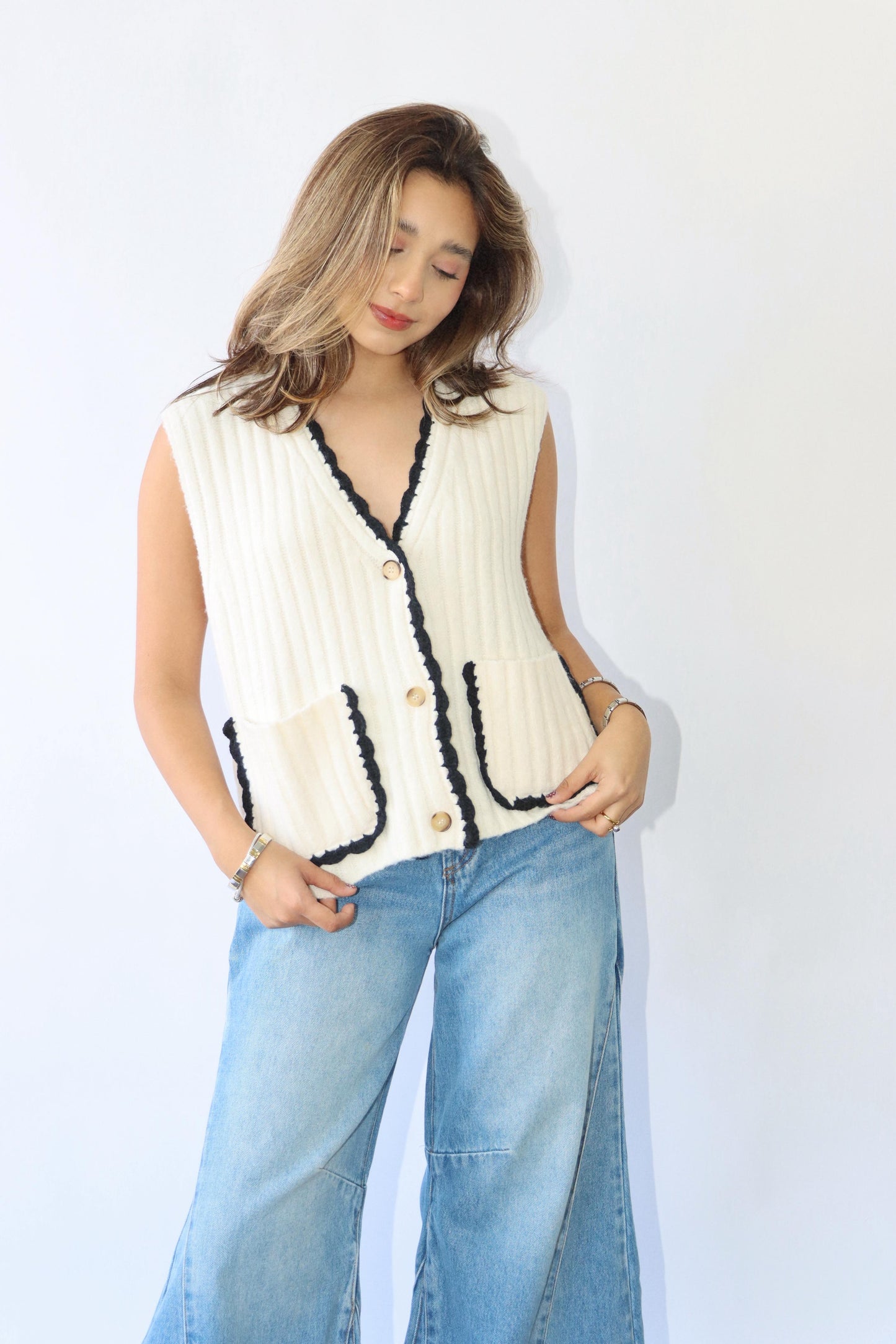 White/Black Vest
