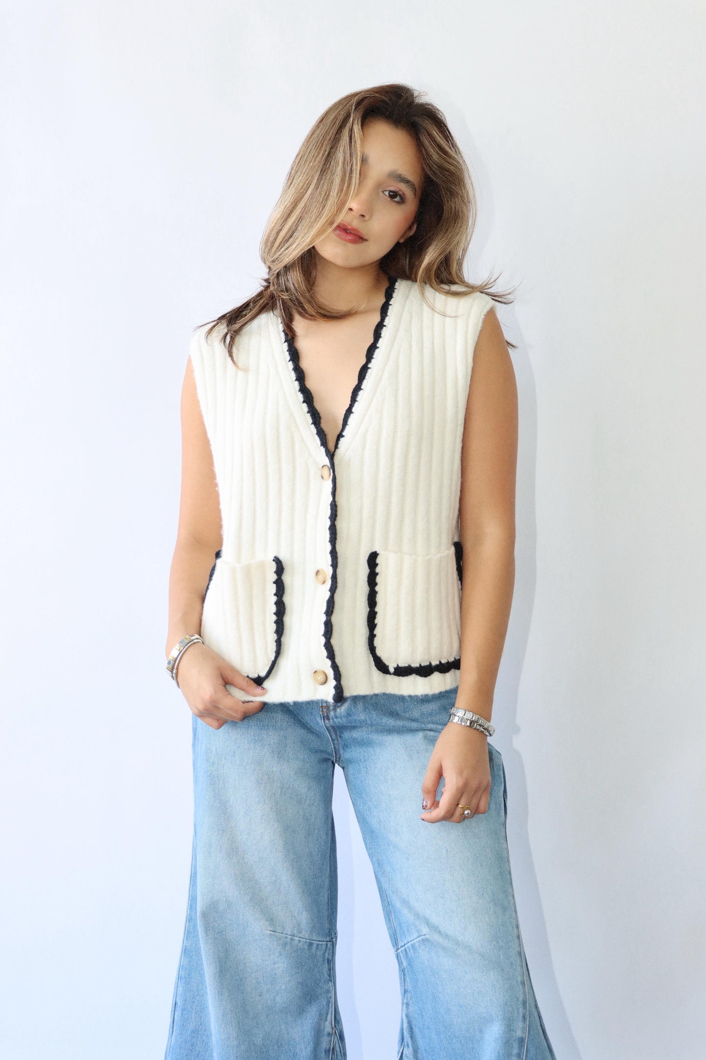 White/Black Vest