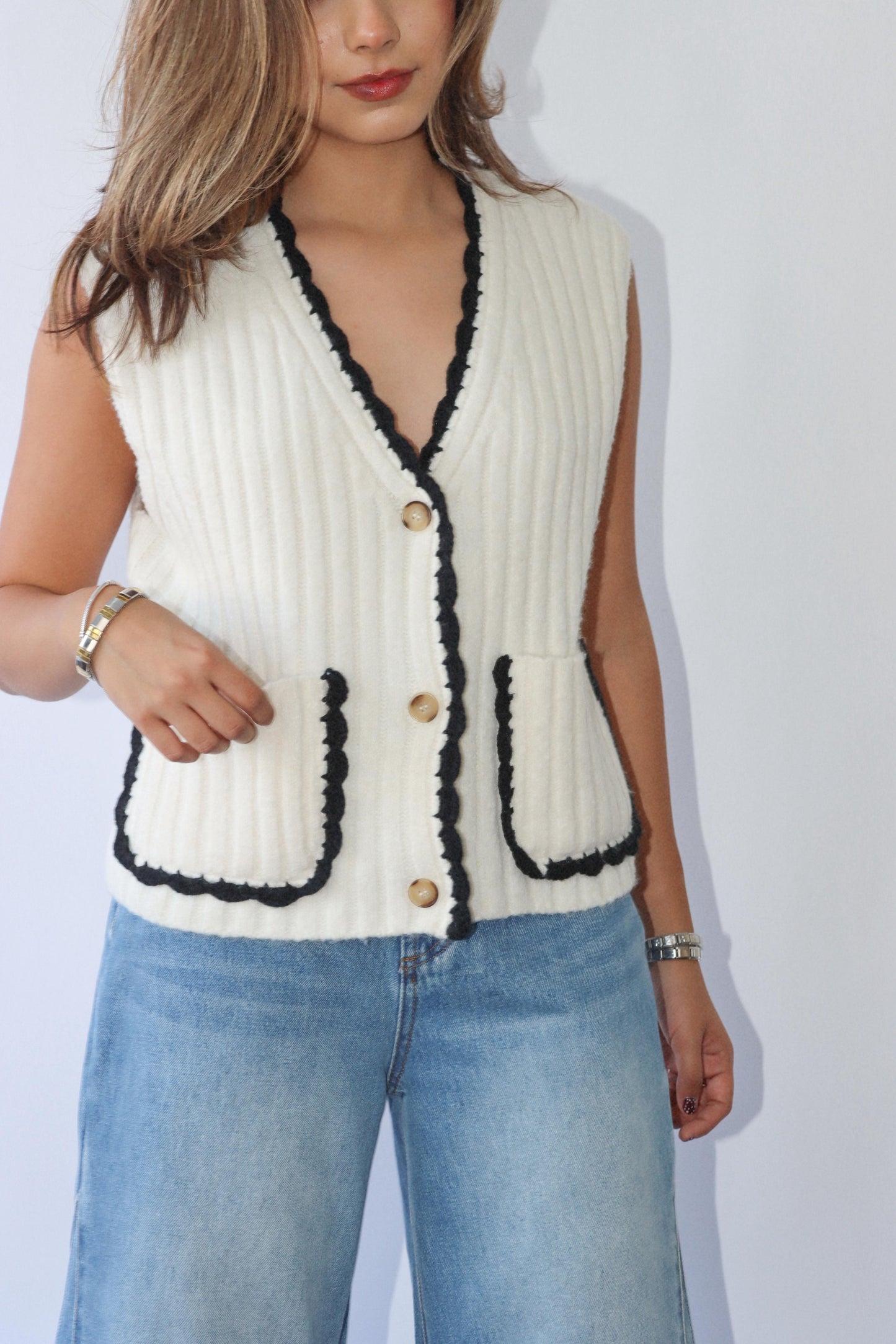 White/Black Vest
