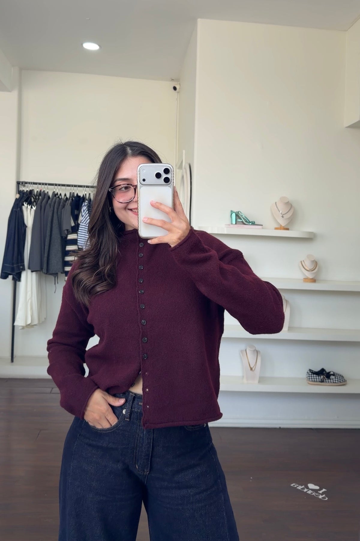 Lorena Wine Cardigan