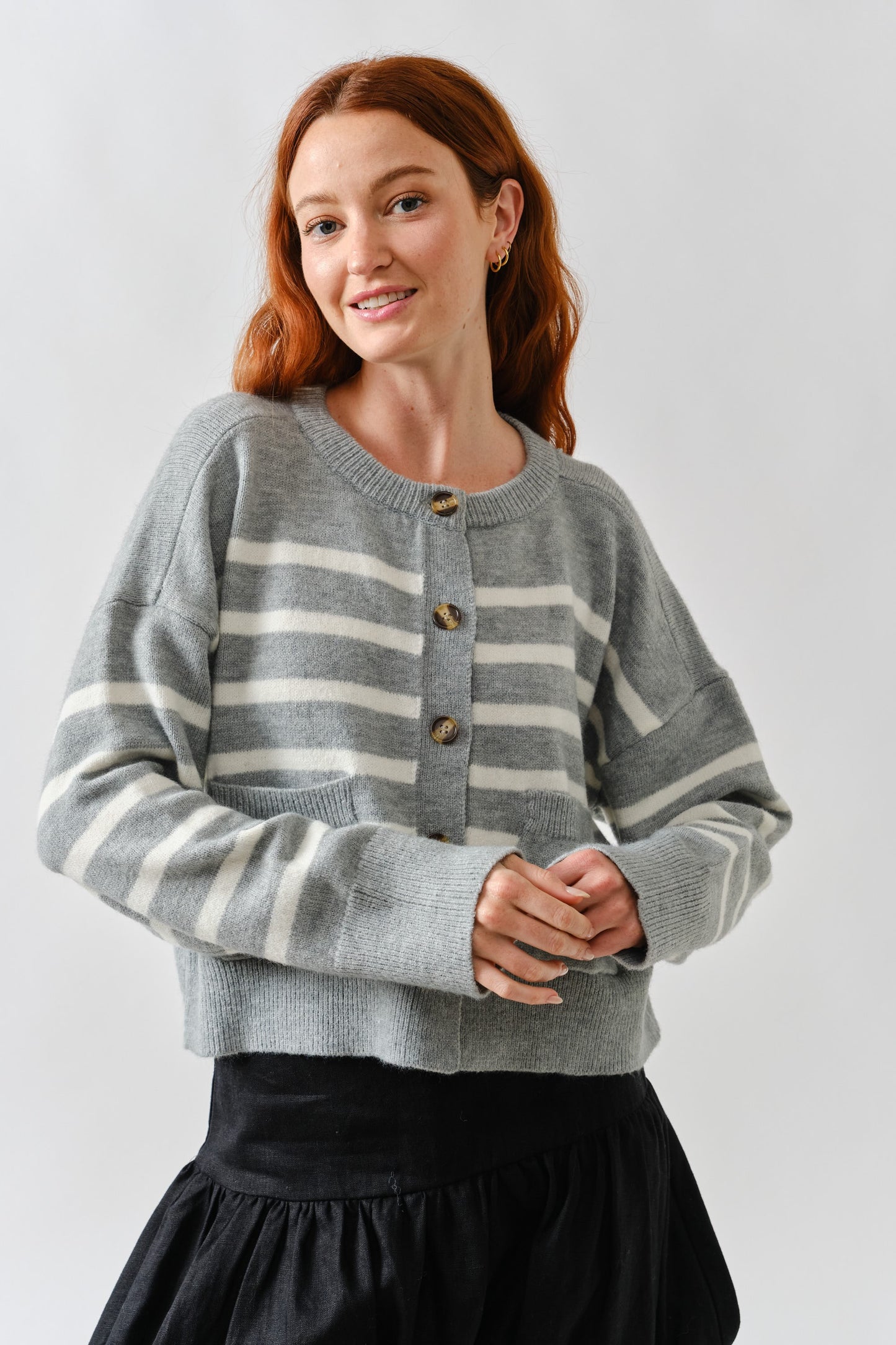 Grey/White Cardigan