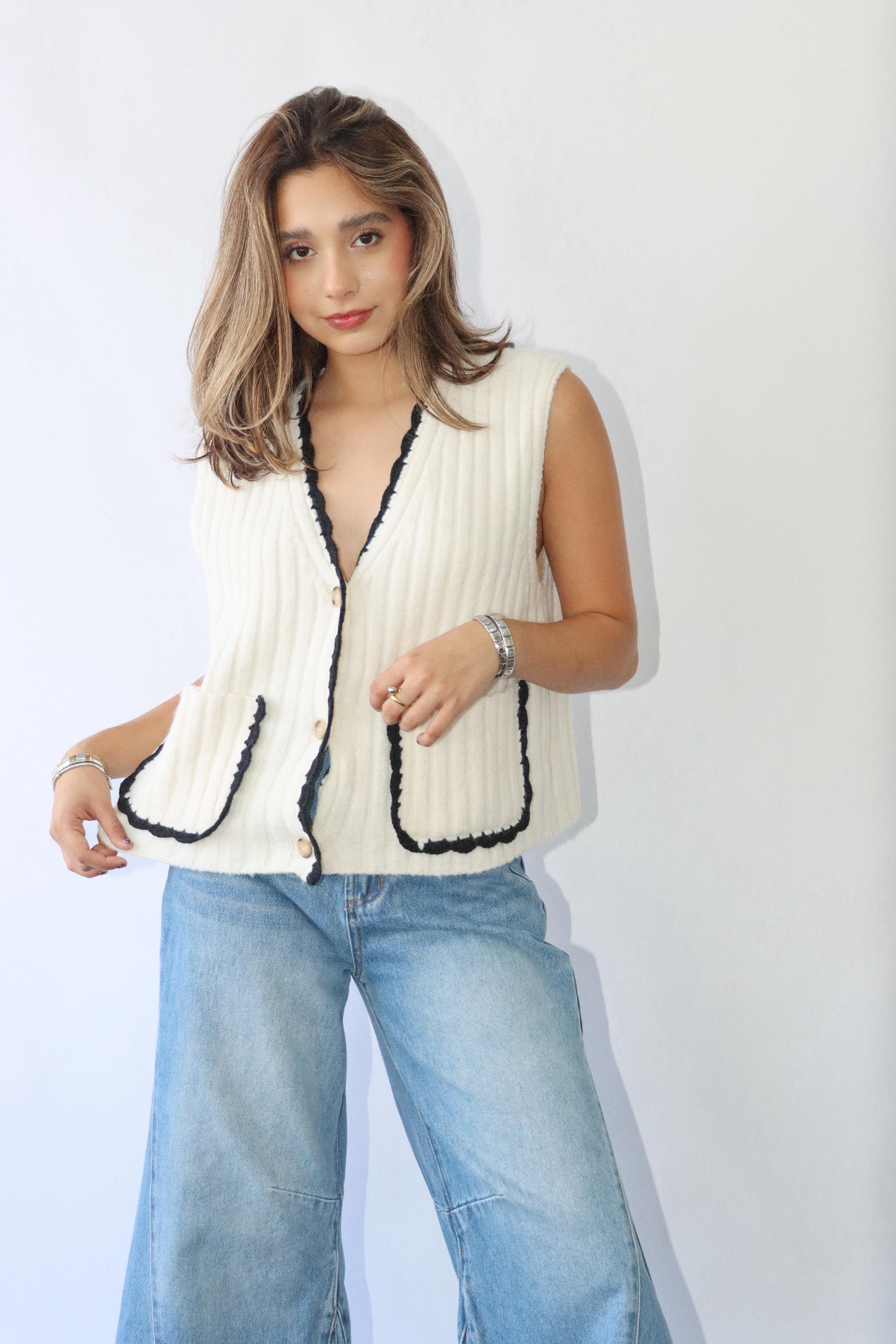 White/Black Vest
