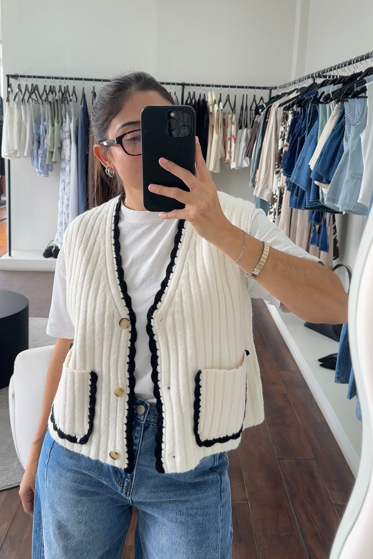 White/Black Vest