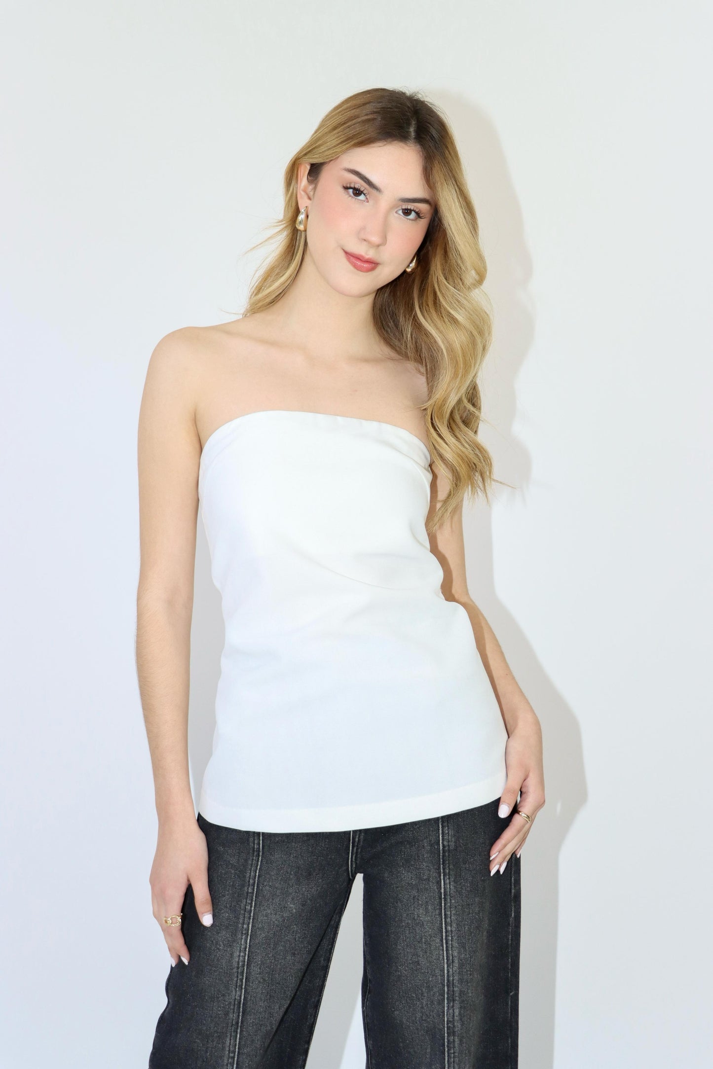 Levia Strapless White Top