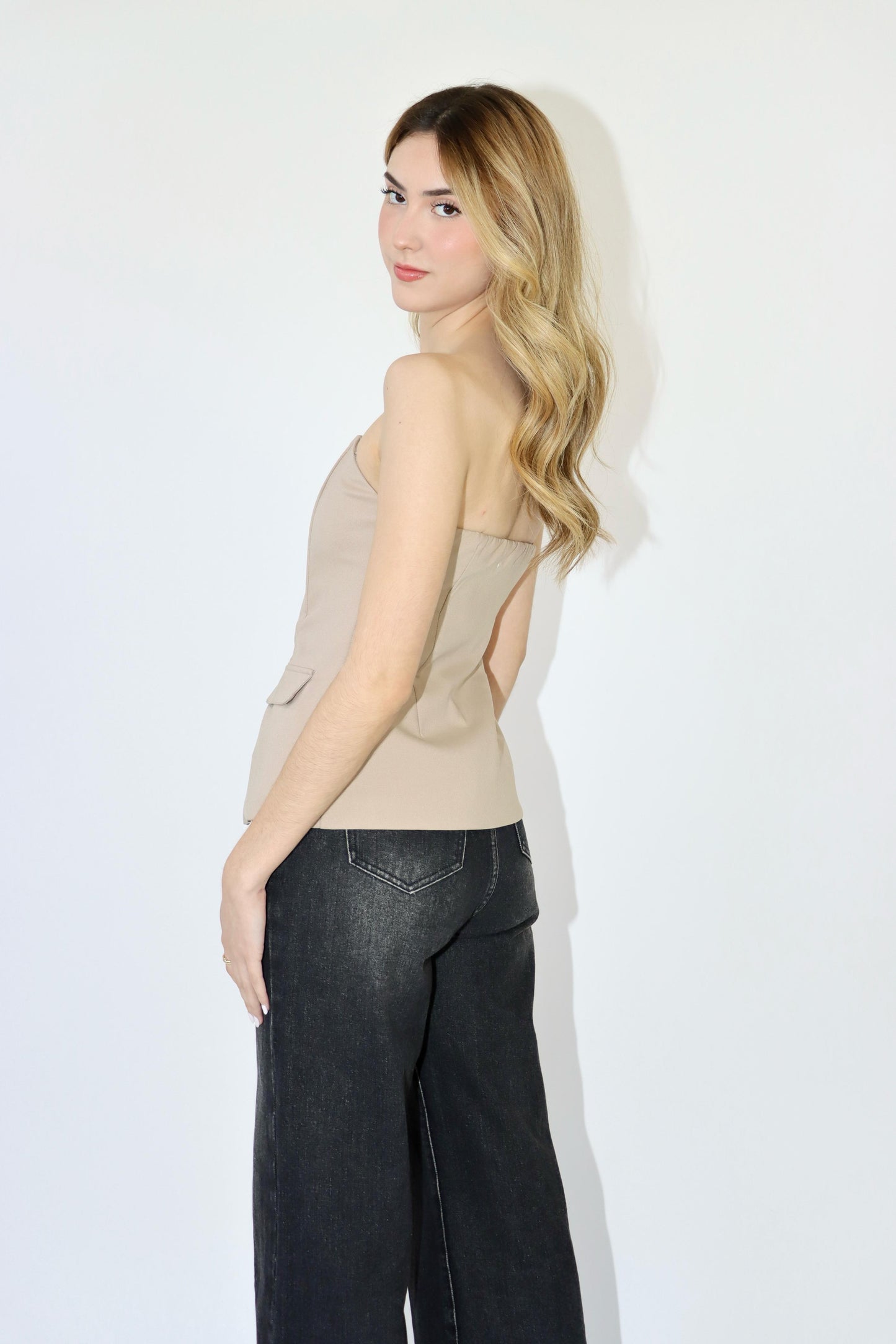 Maddy Strapless Nude Top