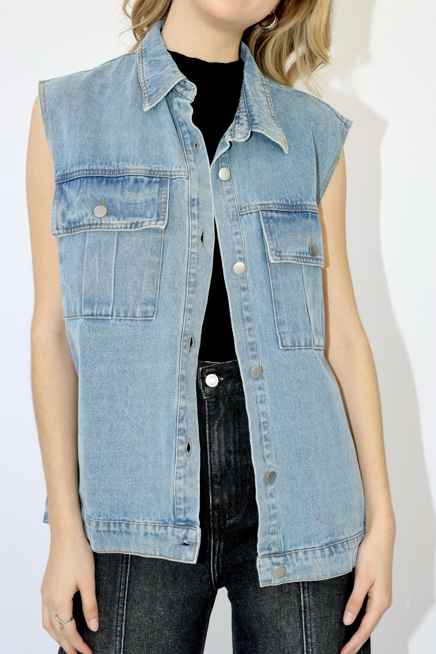 Oliver Blue Oversized Denim Vest