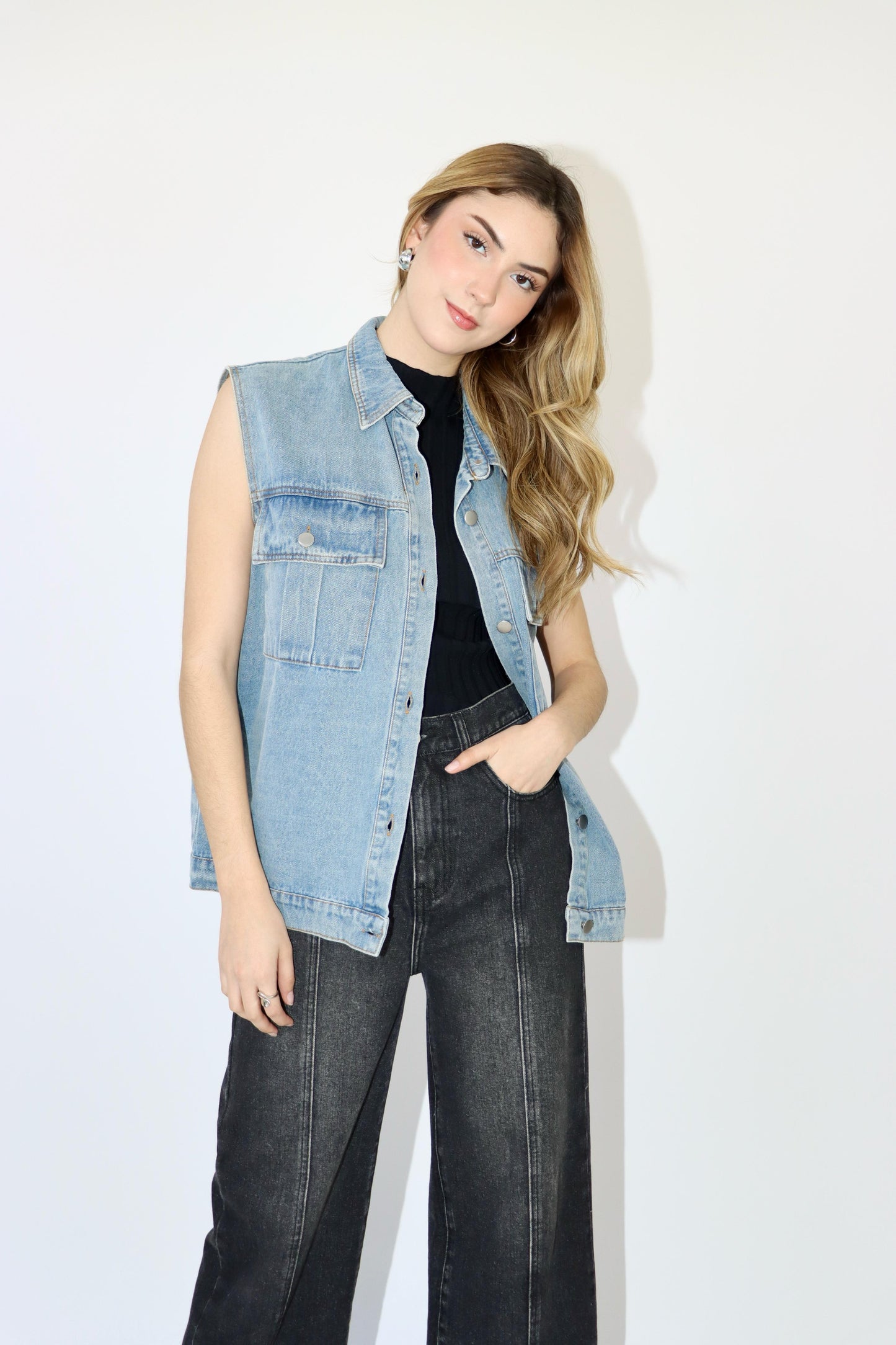 Oliver Blue Oversized Denim Vest