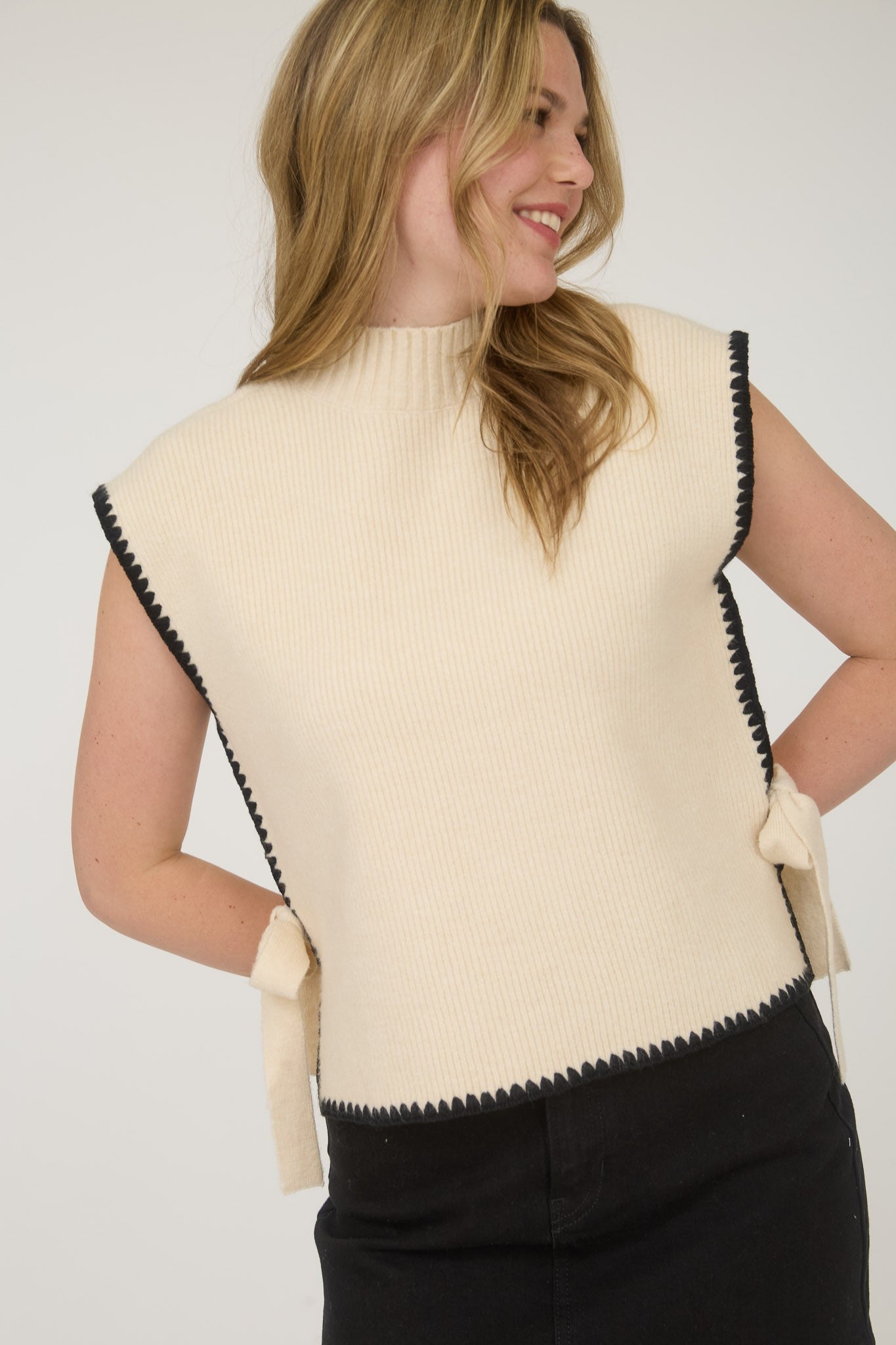 Ivory/Black Sweater