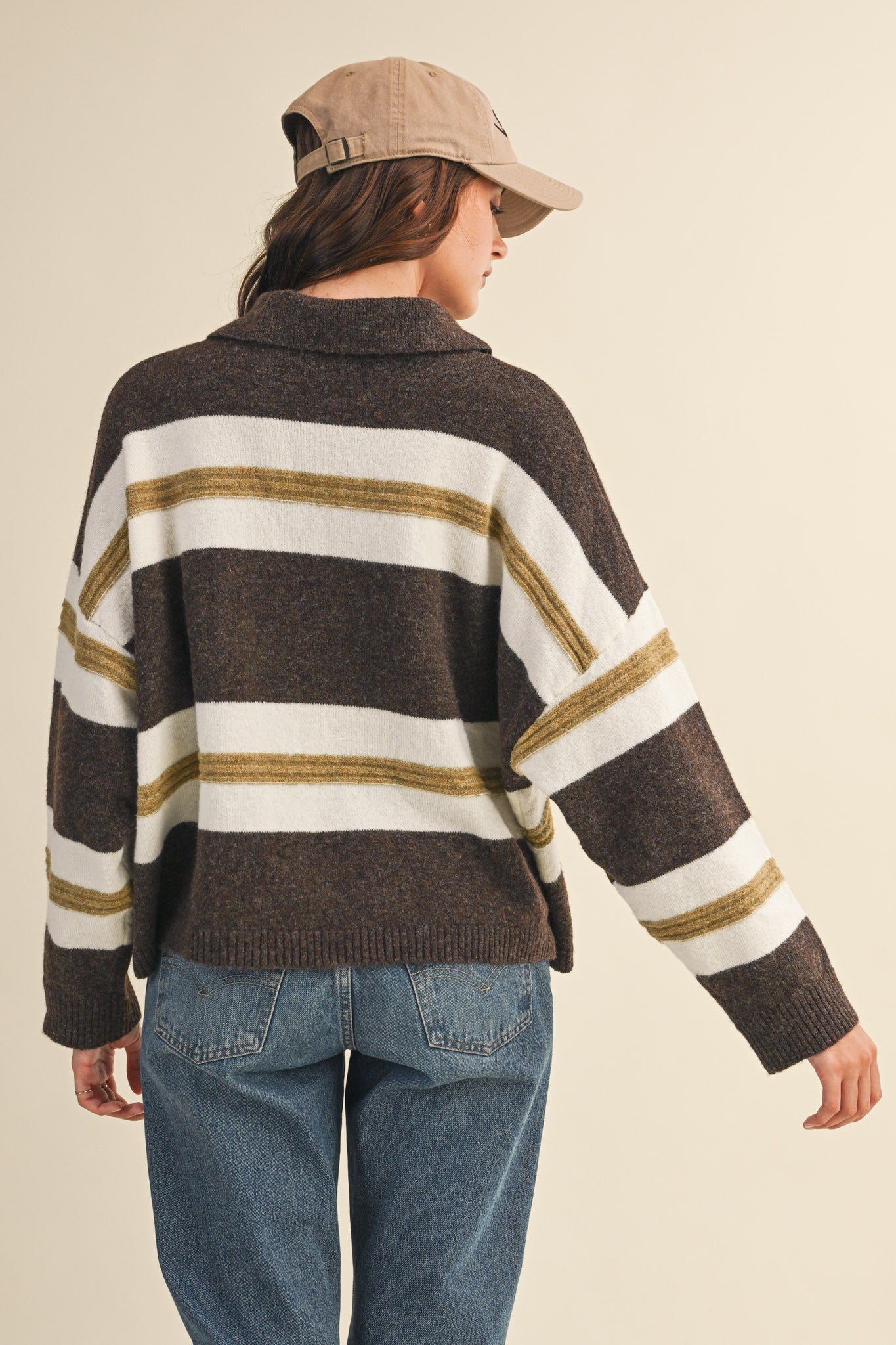 Striped Polo Sweater
