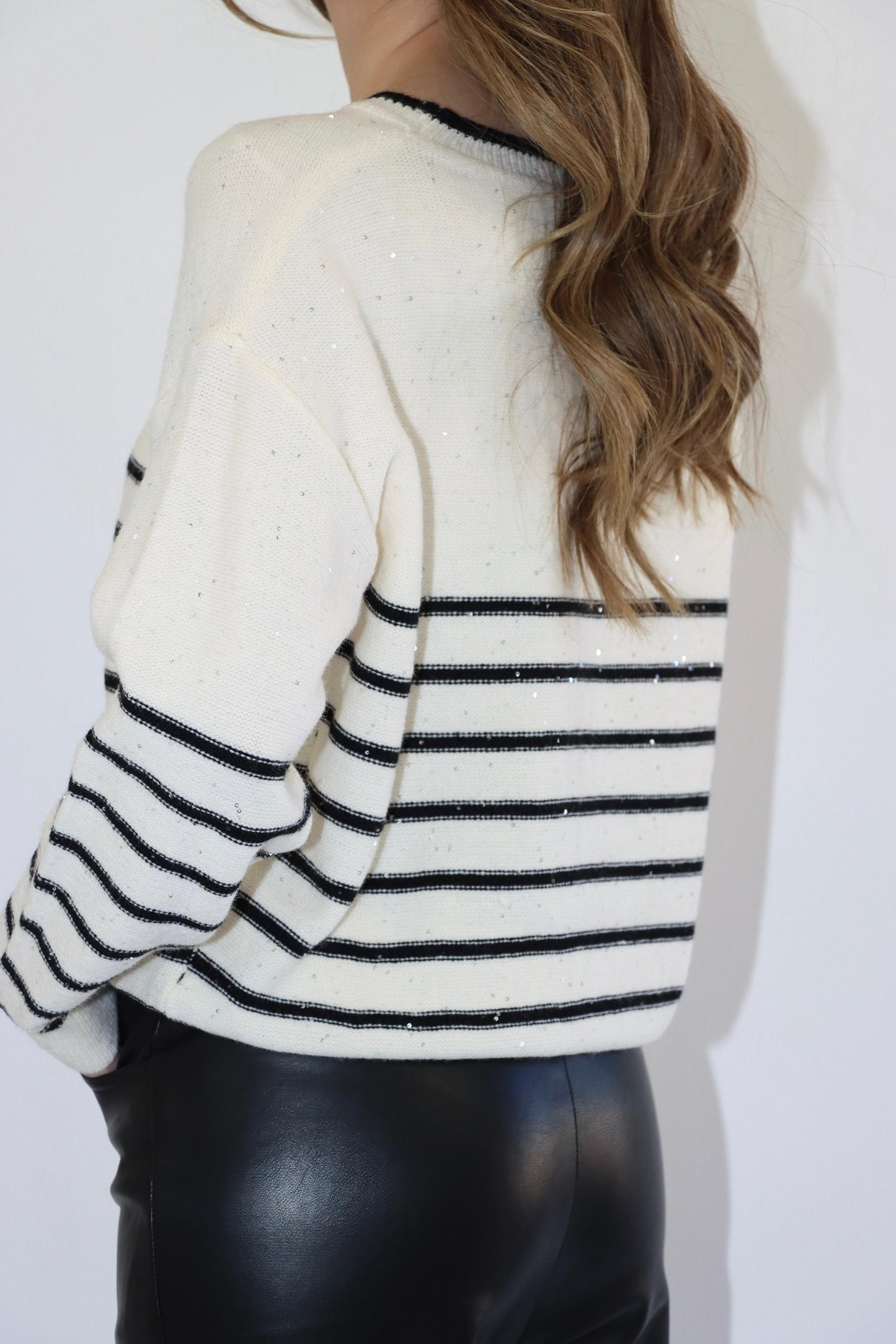Sabrina Striped Sequin Sweater