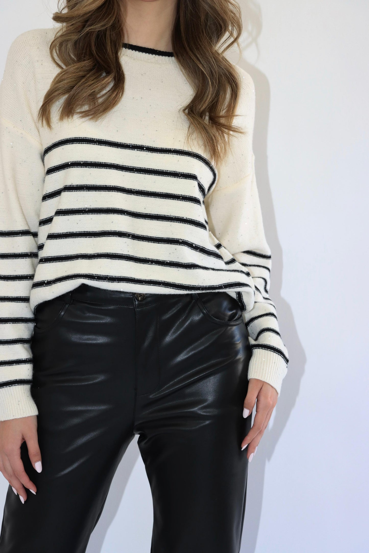 Sabrina Striped Sequin Sweater