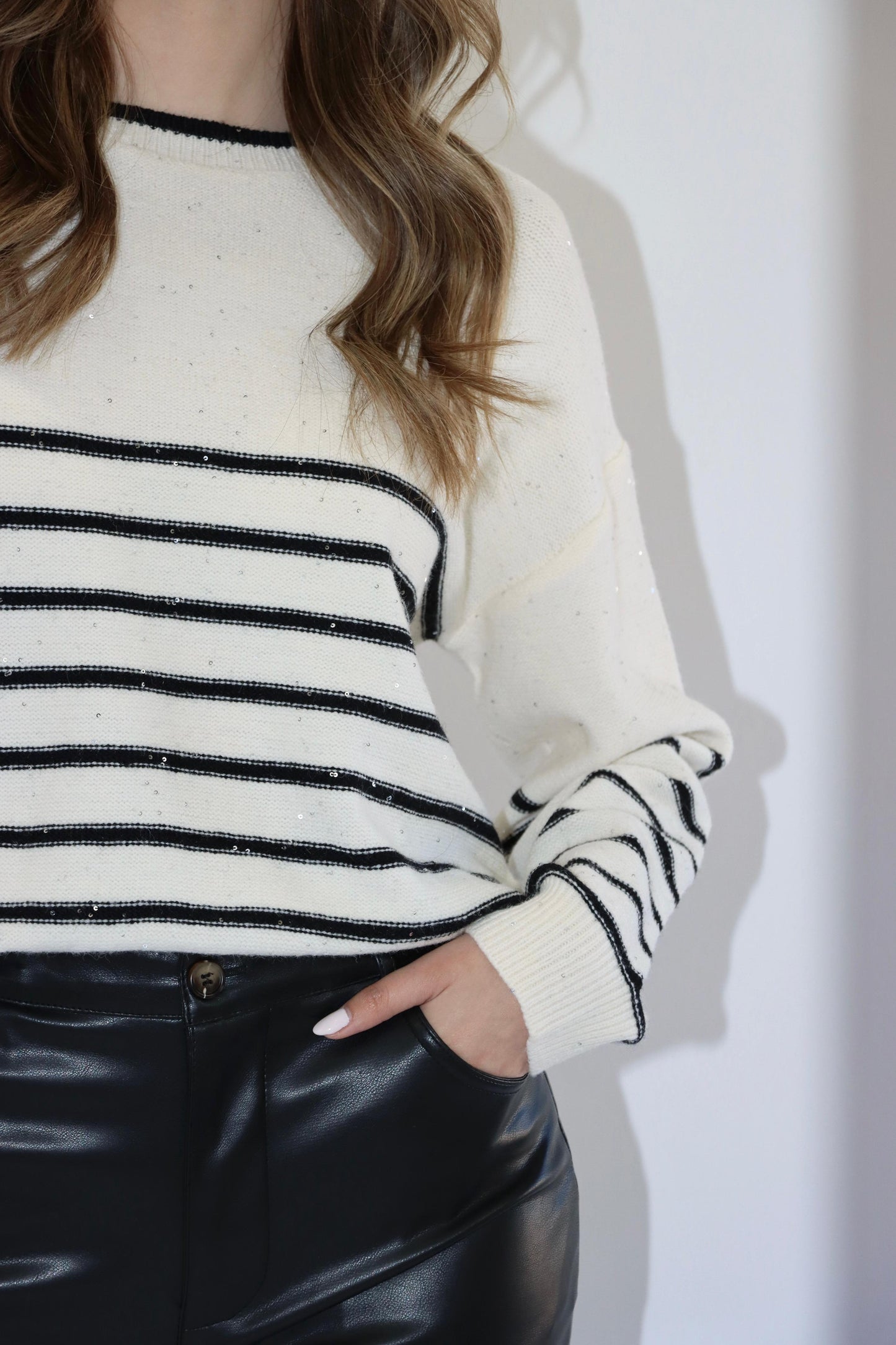 Sabrina Striped Sequin Sweater