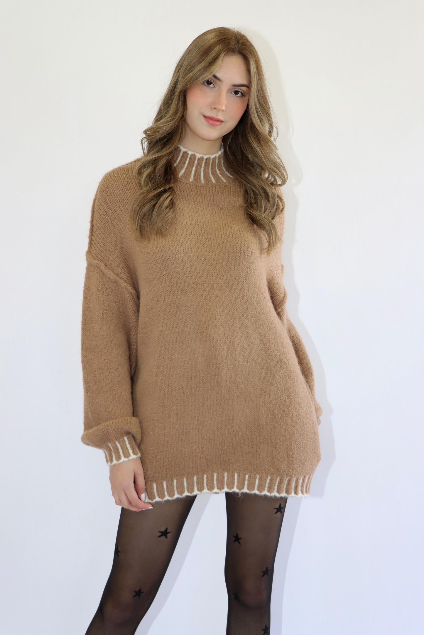 Audrey Oversized Taupe Sweater