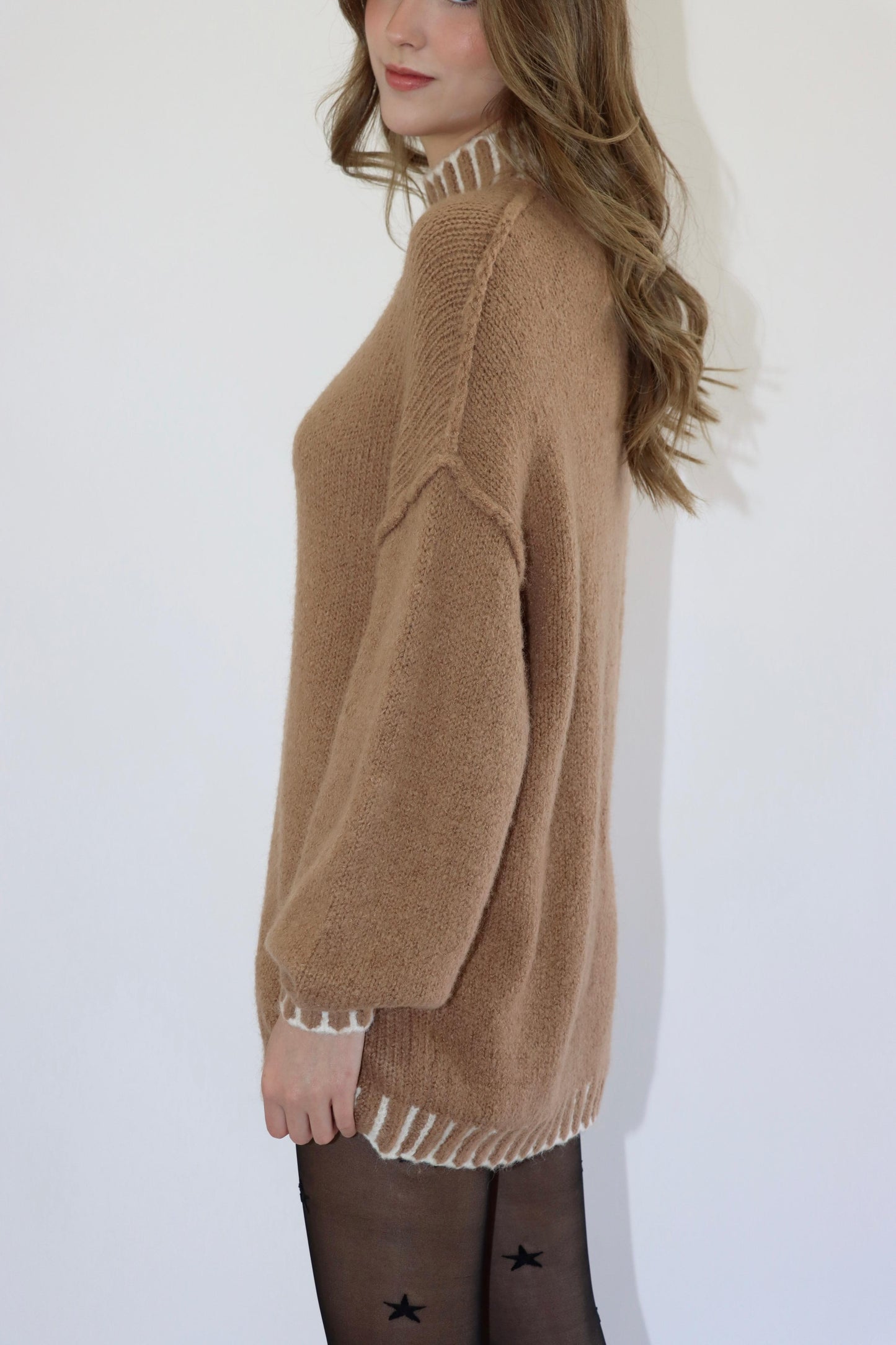 Audrey Oversized Taupe Sweater