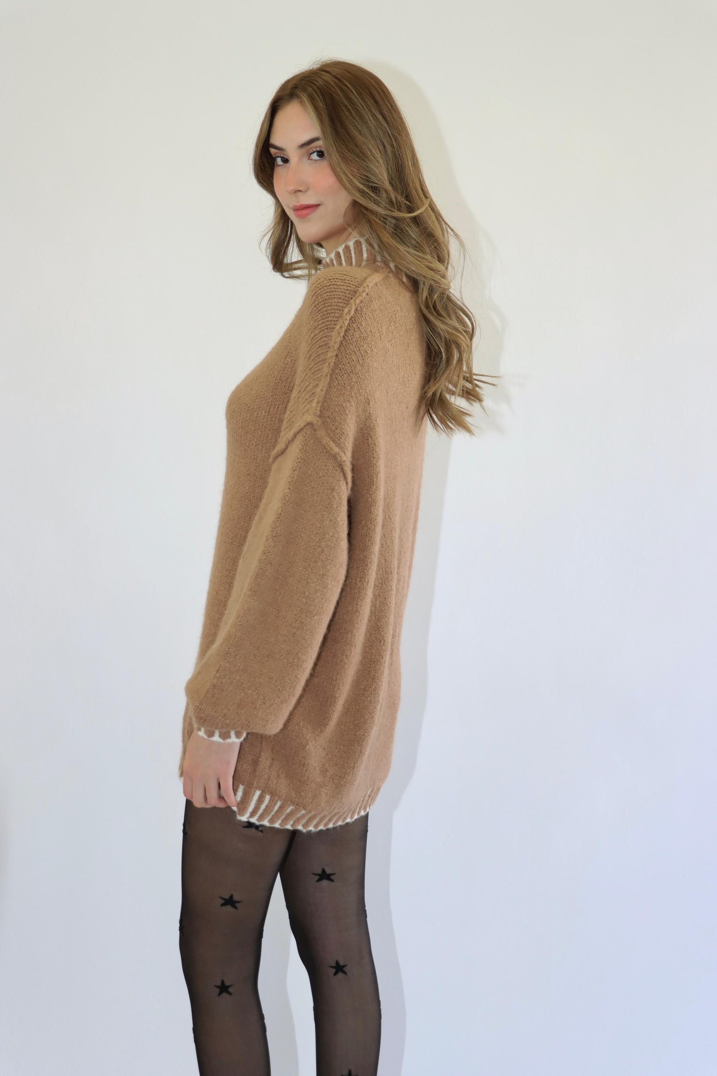 Audrey Oversized Taupe Sweater