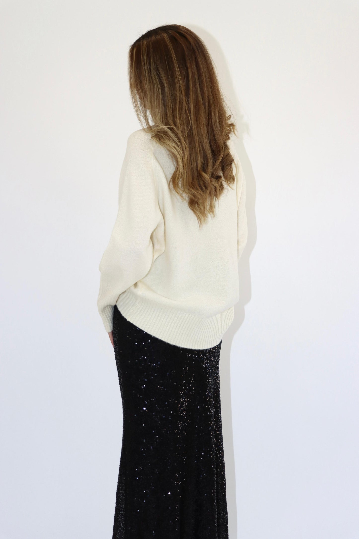 Molly Sequin Black Maxi Skirt