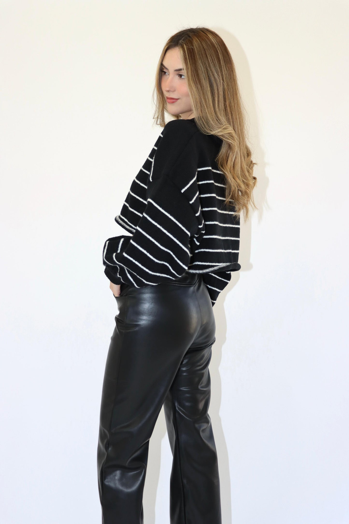 Hailey Striped Black Sweater