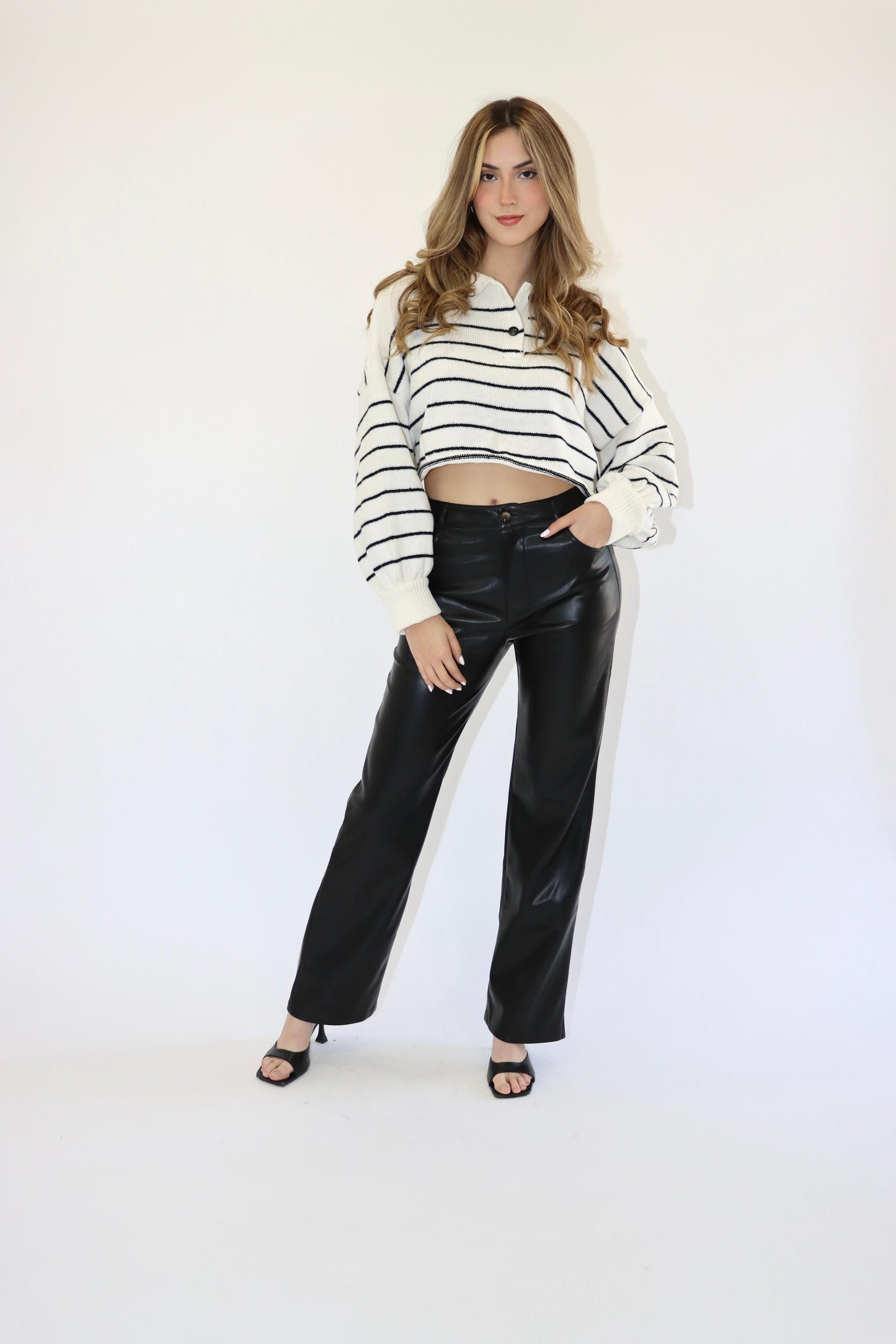 Hailey Striped Cream Sweater