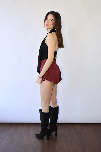 Black Knitted Scarf Top