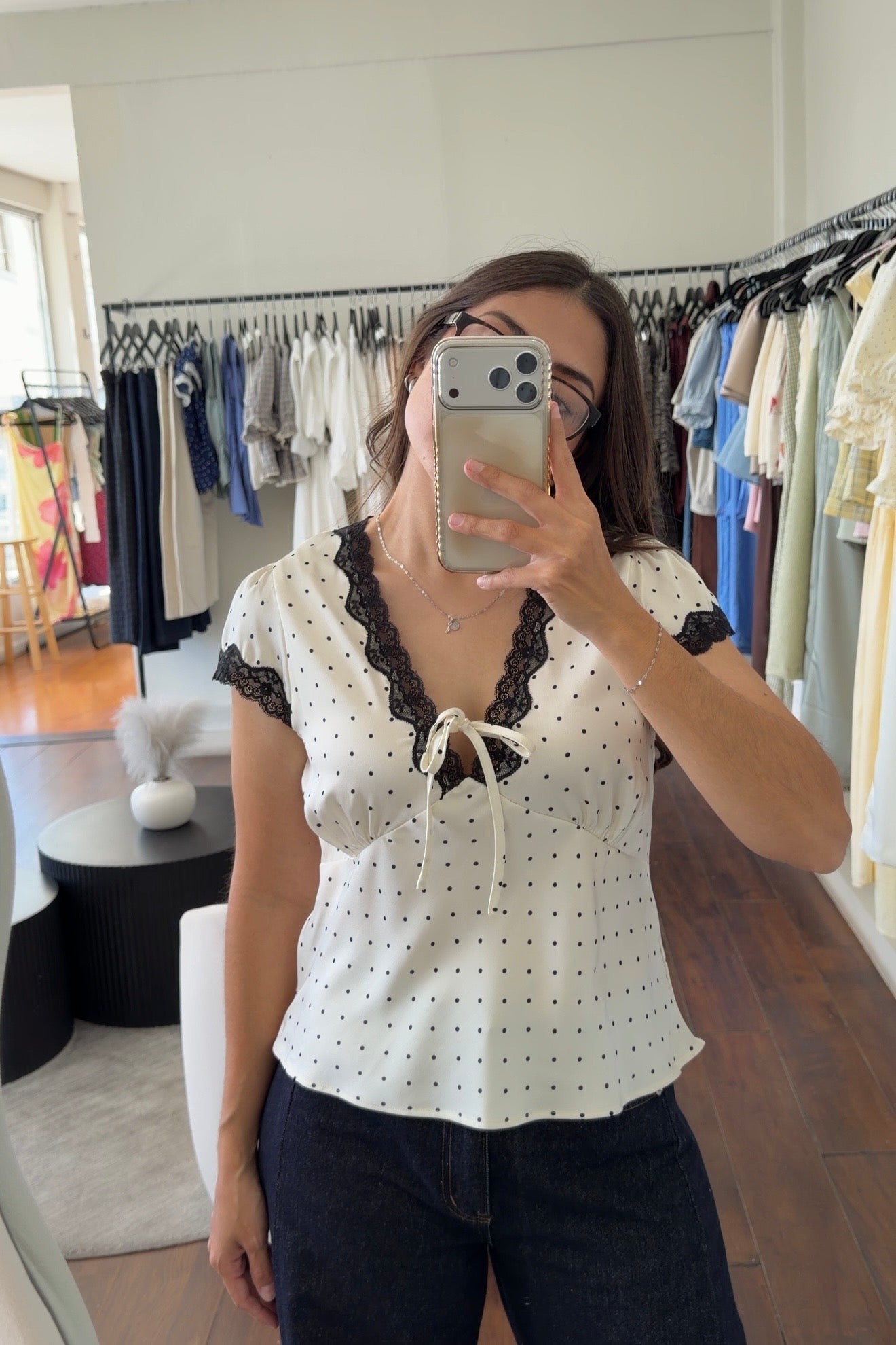 Debbie Polka Dot Top