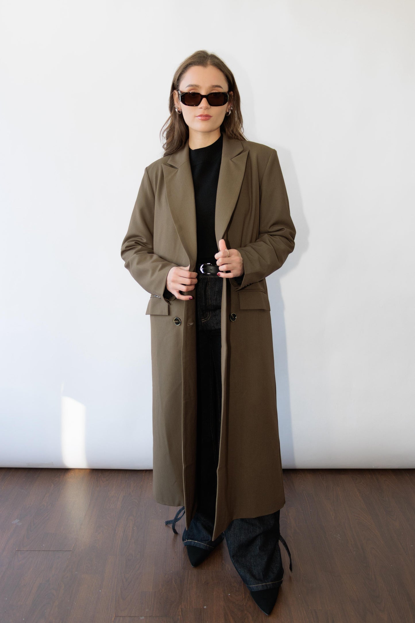 Olive Long Blazer