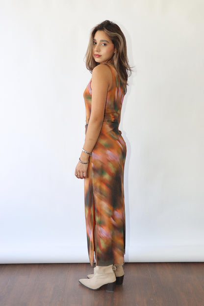 Rust Mesh Dress