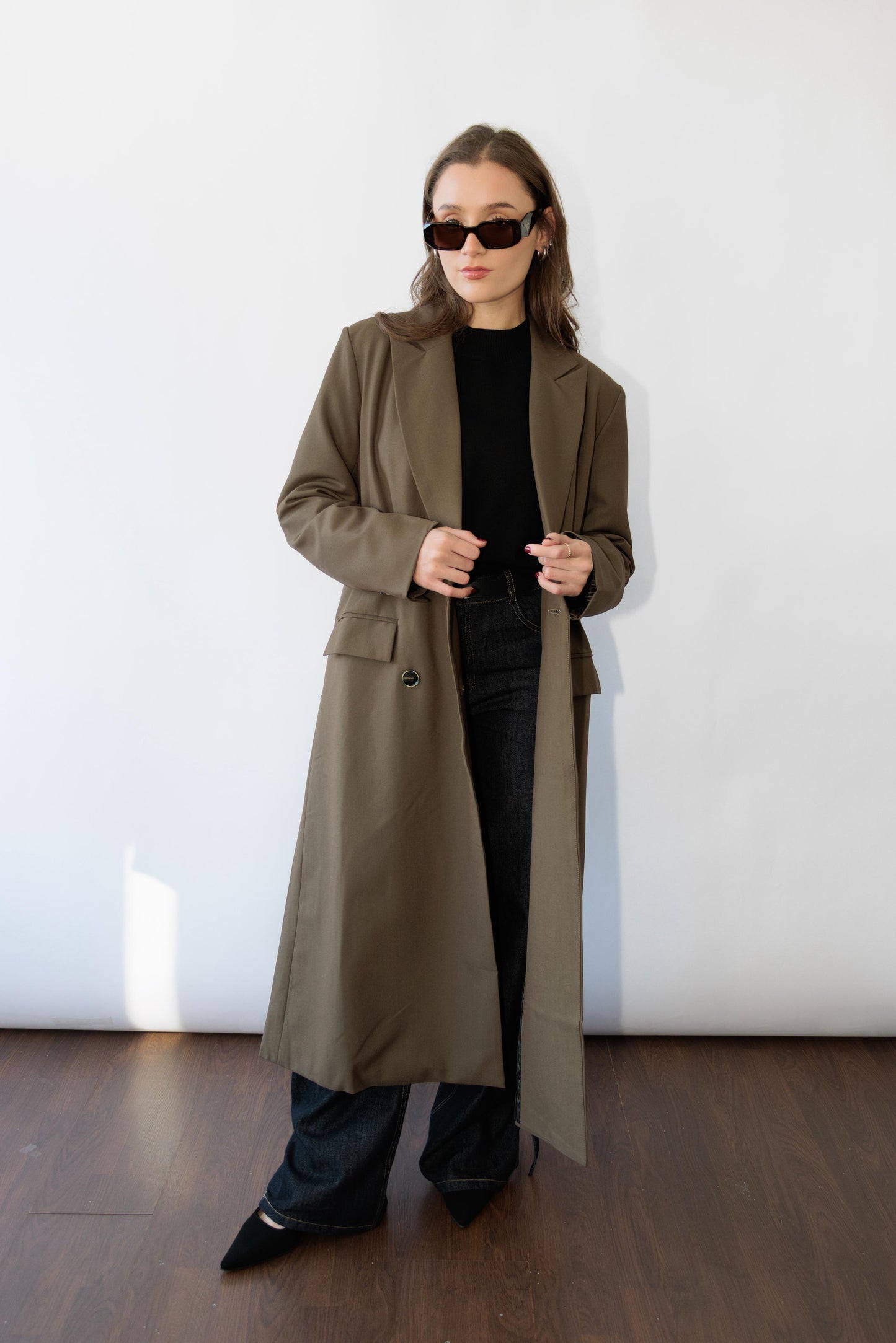 Olive Long Blazer