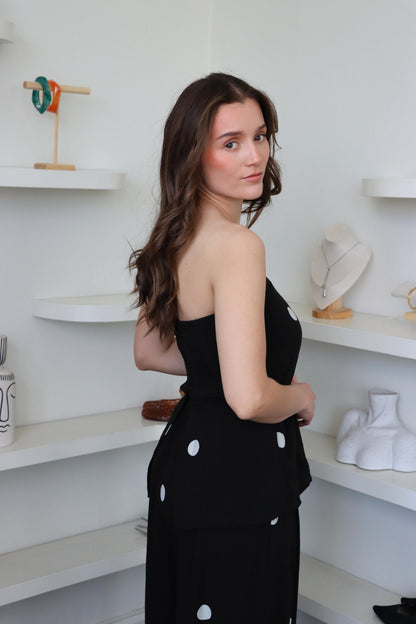 Vivian Black Polka Dot Set