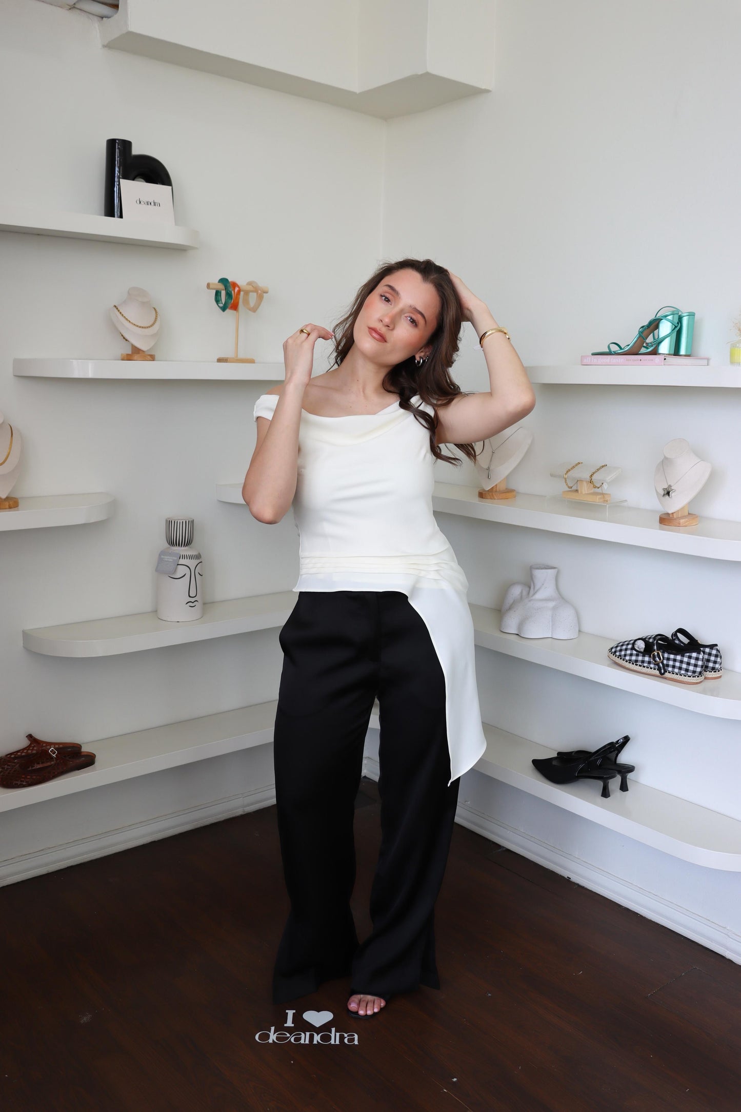 Kiley Ivory Asymmetrical Top