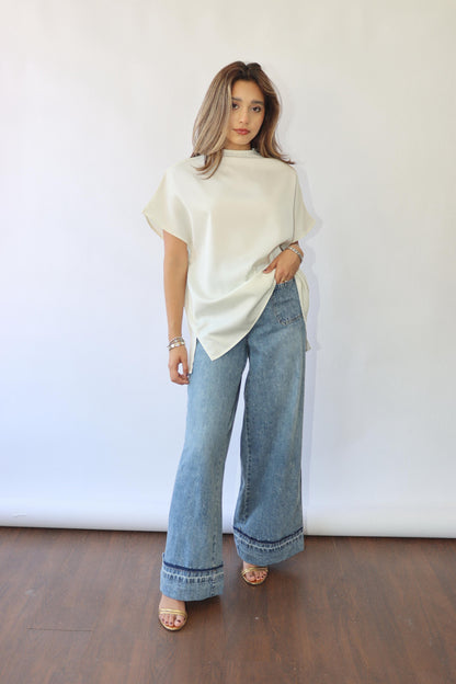 Sophia Satin Oversized Top