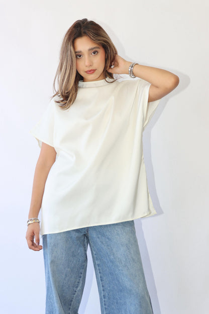 Sophia Satin Oversized Top