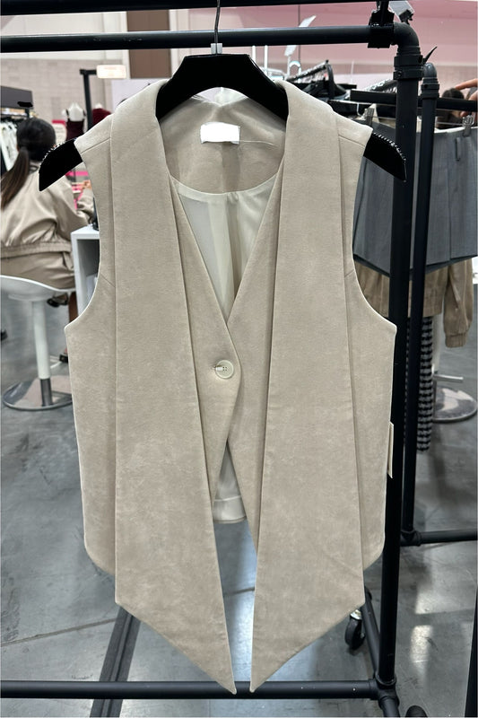 Suede Vest w/Scarf