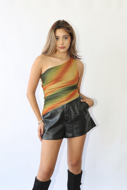 Fall Asymmetrical Mesh Top