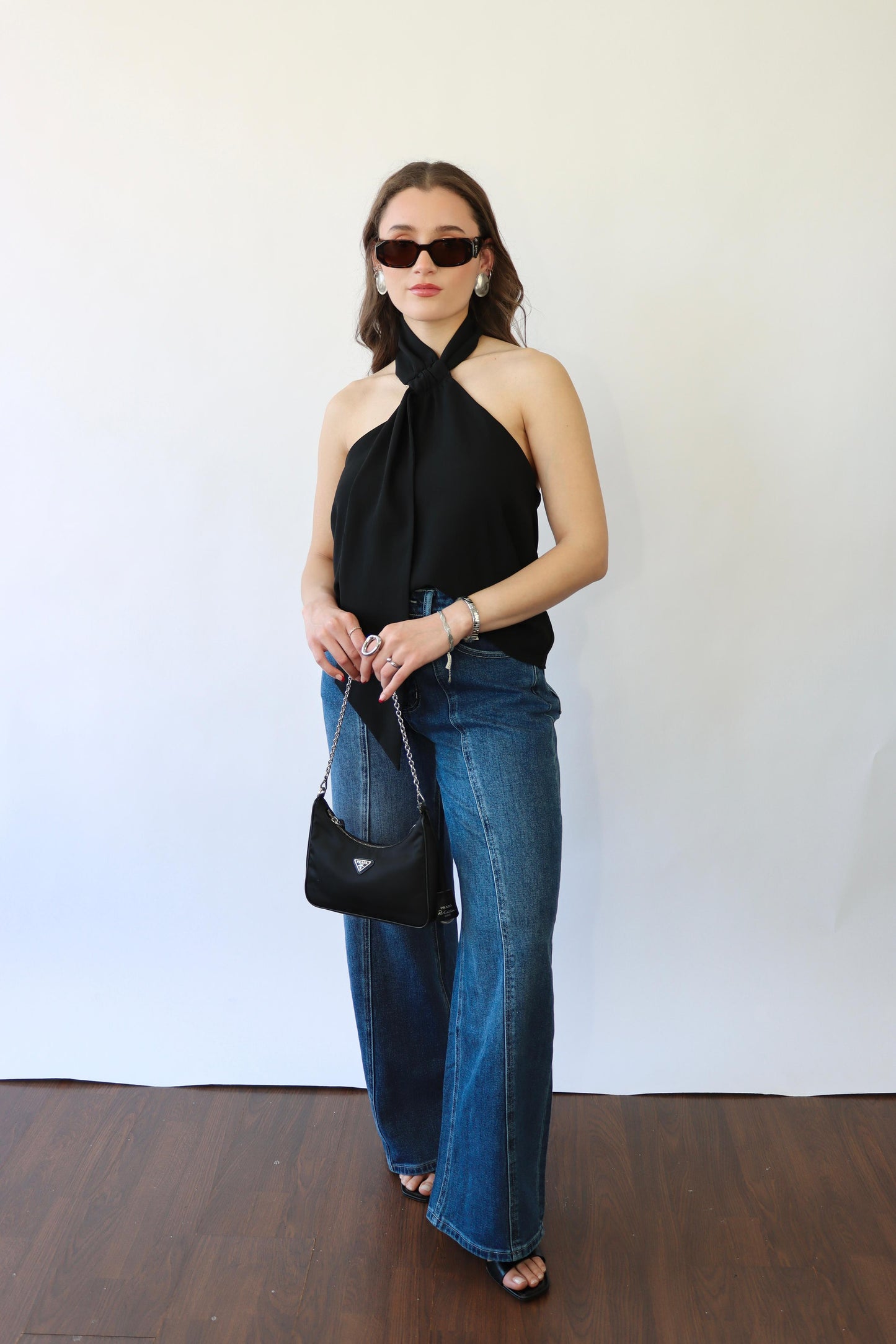Black Scarf Top