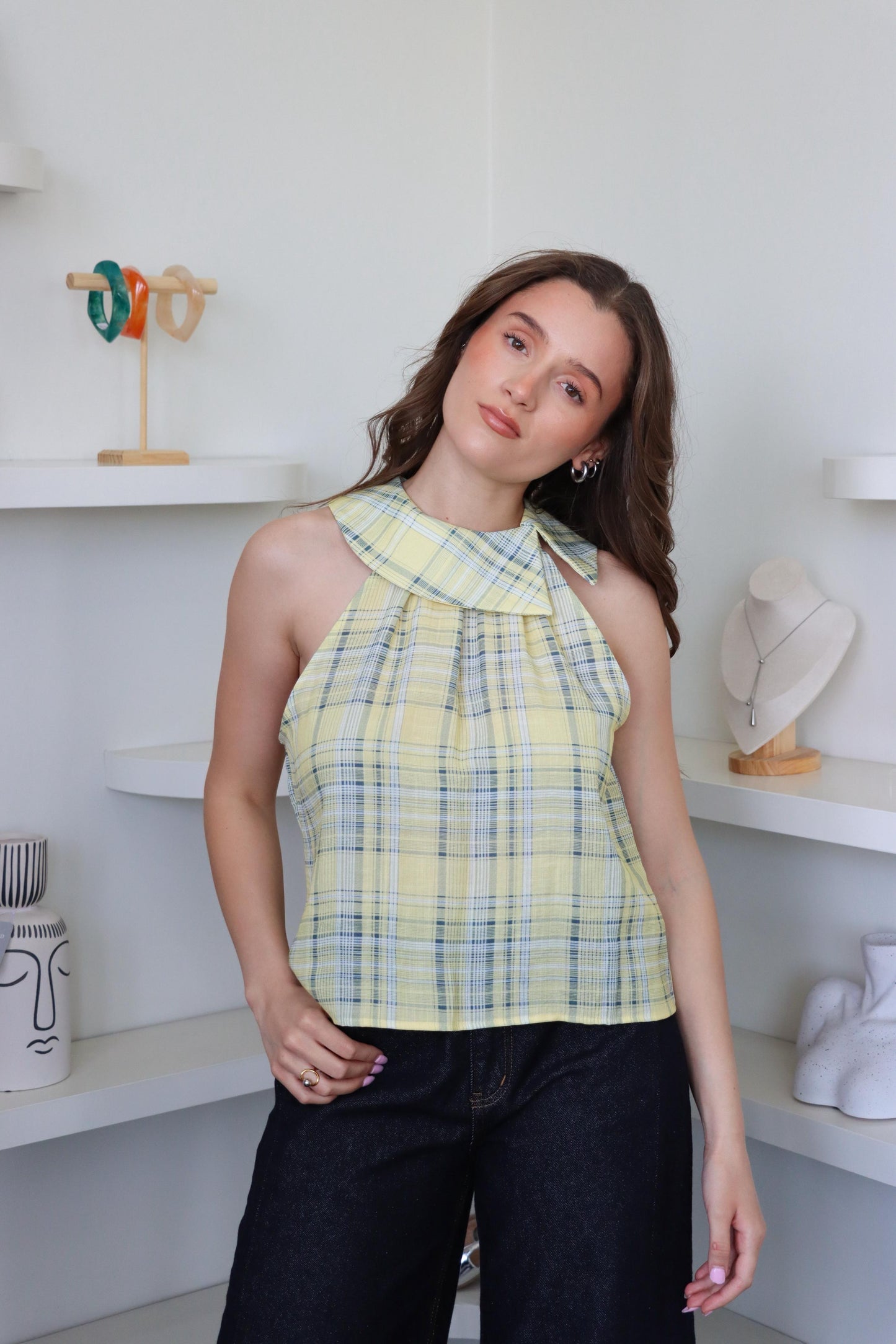 Suzy Plaid Top