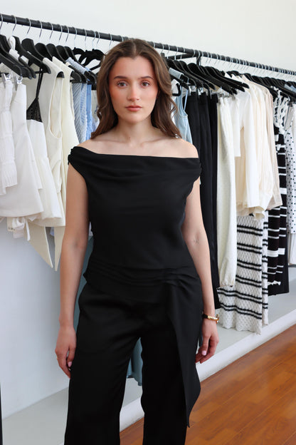 Kiley Black Asymmetrical Top