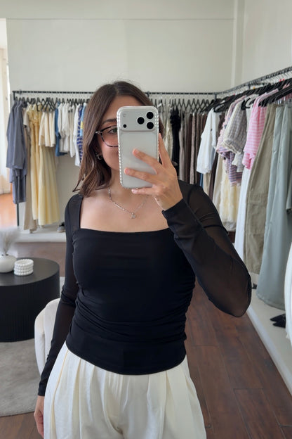 Black Mesh Top