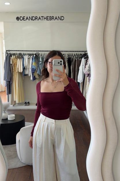 Wine Mesh Top