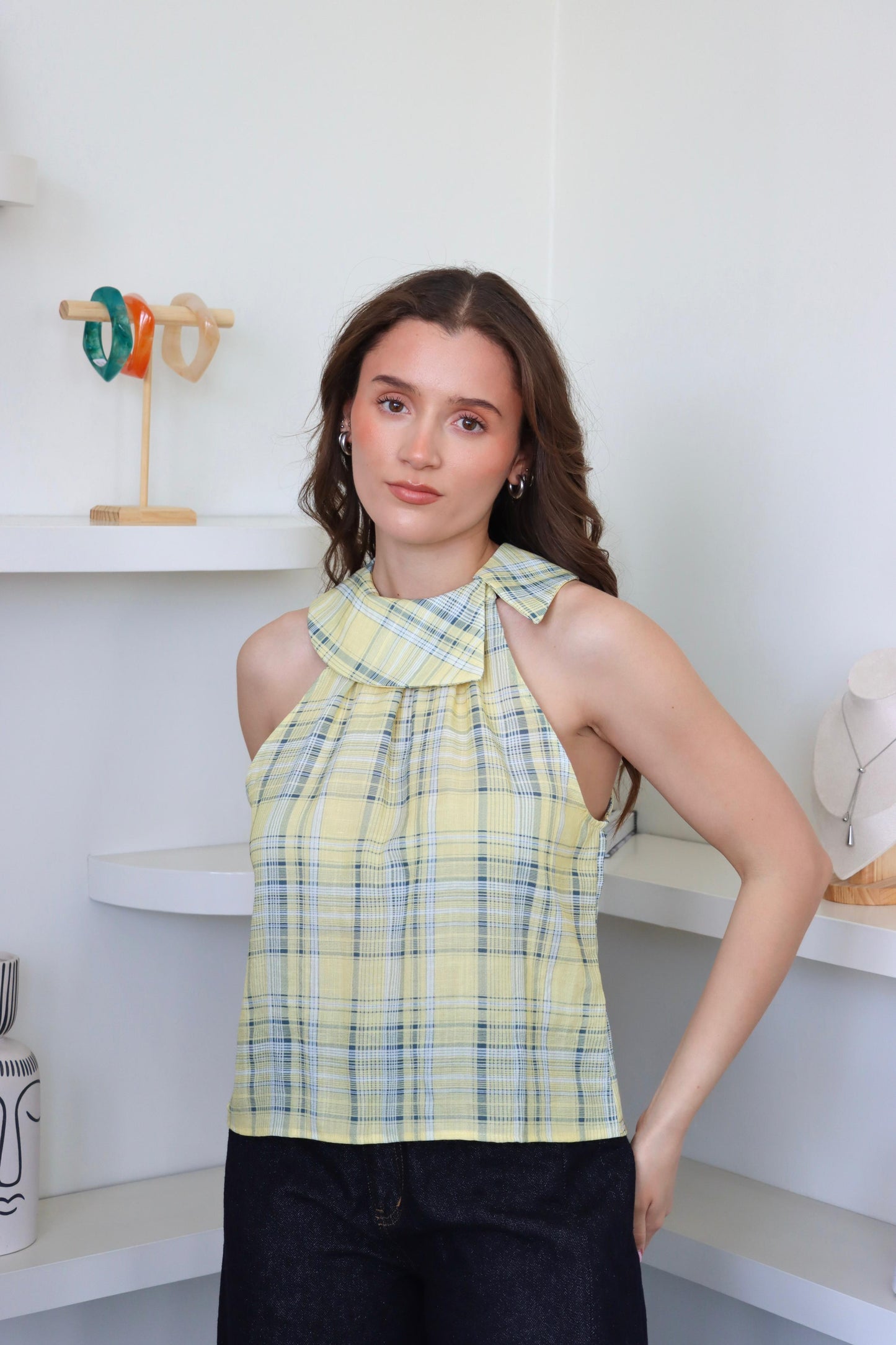 Suzy Plaid Top