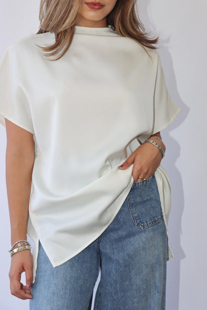 Sophia Satin Oversized Top