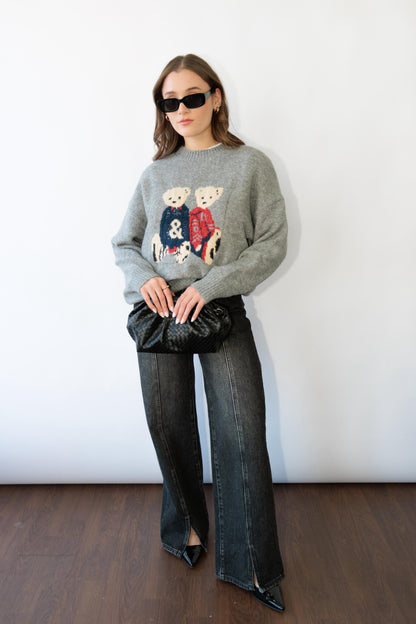 Grey Teddy Bears Sweater