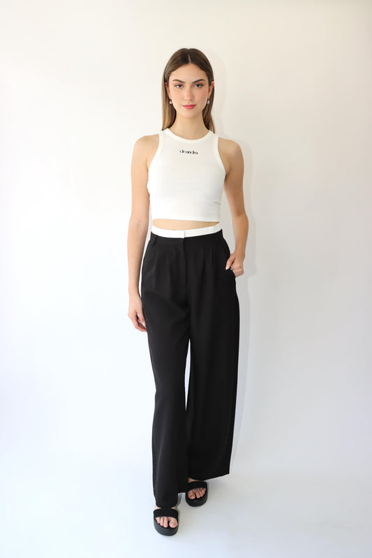 Anne Contrast Waist Pants