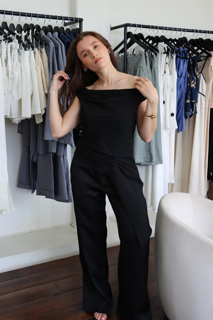 Kiley Black Asymmetrical Top