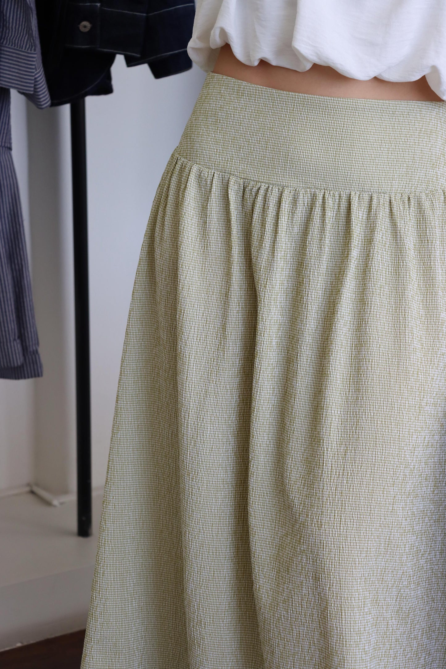 Emily Green Gingham Skirt