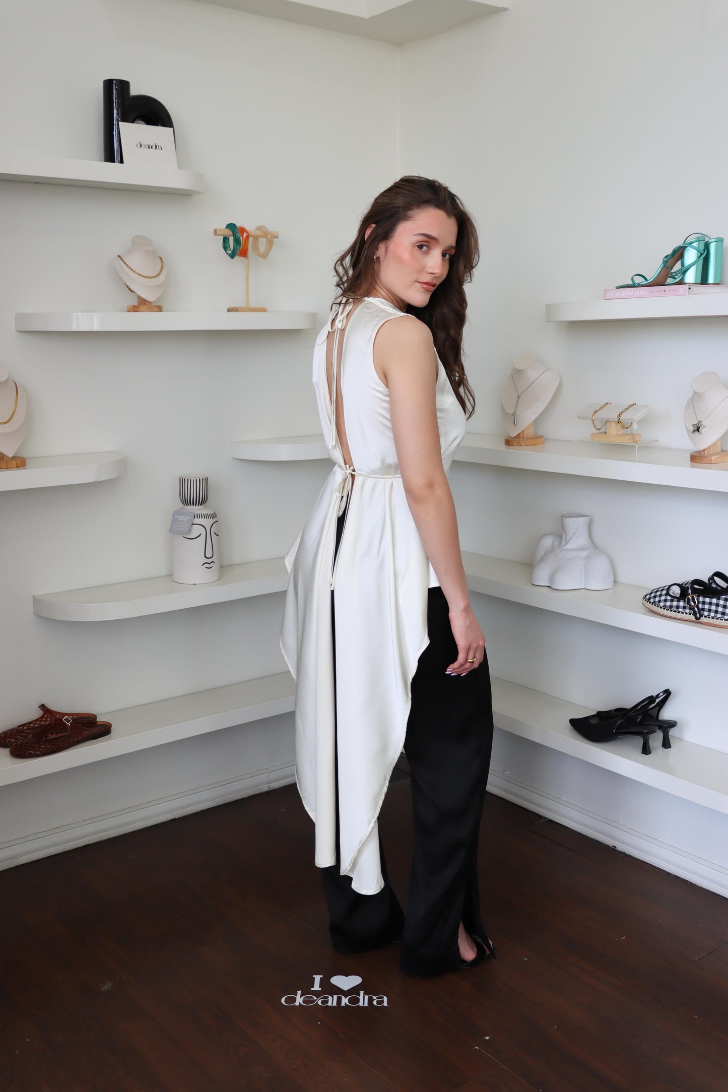 Lenna Draped Open Back Top