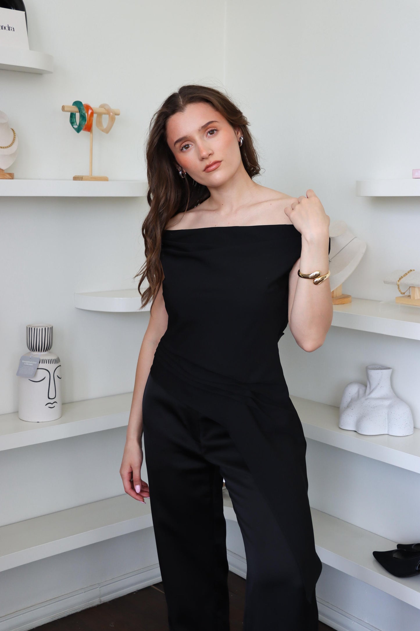Kiley Black Asymmetrical Top